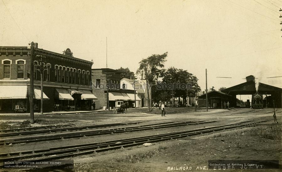 Postcard: Railroad Avenue, Essex Junction, Vermont